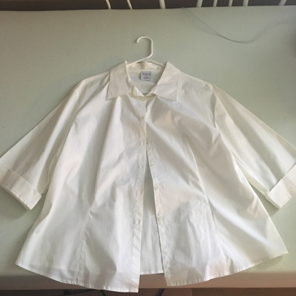 Westbound Women’s White Button Up 3/4 Sleeve Shirt